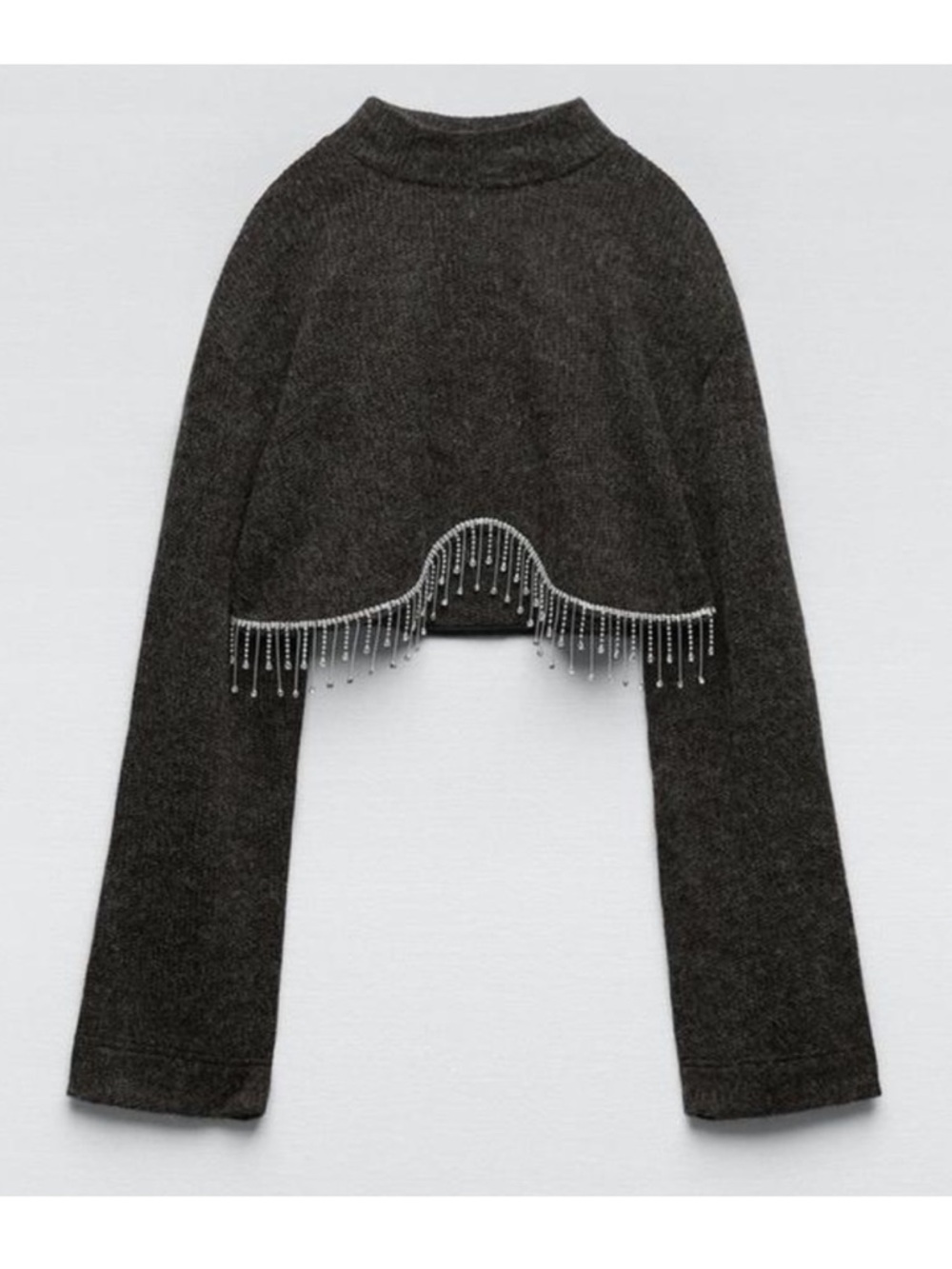 NWT Zara Cropped Rhinestone Sweater. Size: Small. Excellent condition - Picture 4 of 16